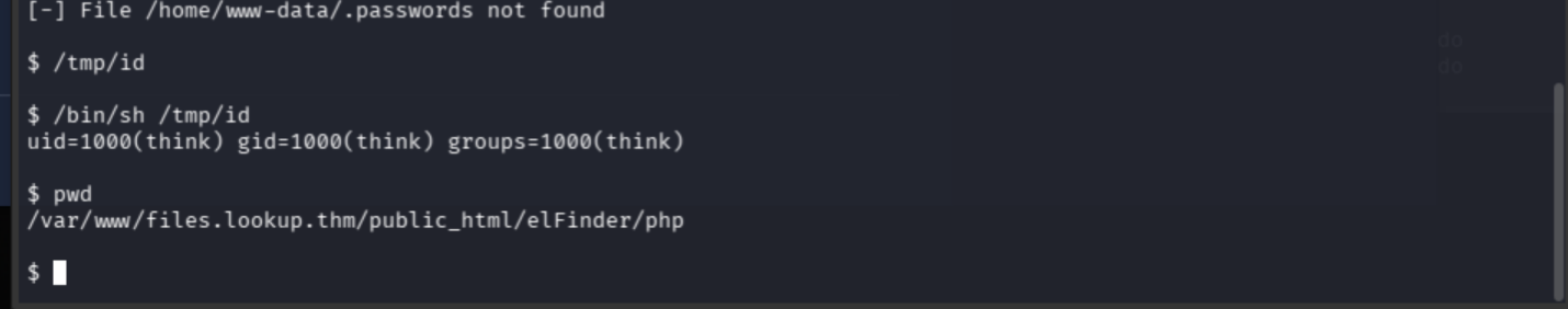 Web shell showing its writable elFinder PHP working directory